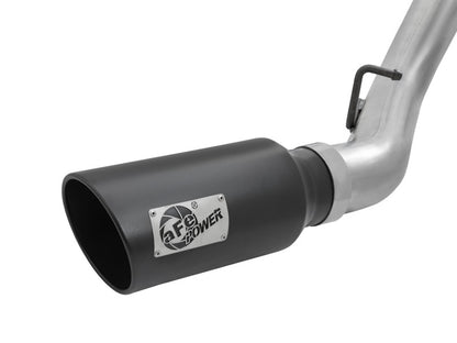 aFe LARGE Bore HD 4in Dual DPF-Back SS Exhaust w/Black Tip 16-17 GM Diesel Truck V8-6.6L (td) LML aFe