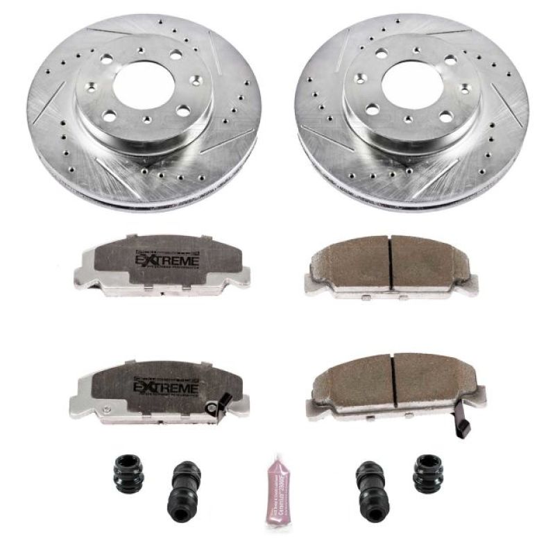 Power Stop 90-00 Honda Civic Front Z26 Street Warrior Brake Kit PowerStop