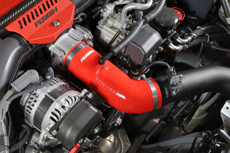 Perrin 22-23 Subaru BRZ/Toyota GR86 Silicone Inlet Hose (3in. ID / SS Wire) - Red Perrin Performance