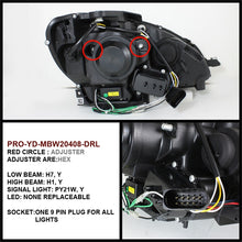 Load image into Gallery viewer, Spyder Mercedes Benz C-Class 08-11 Projector Headlights Halogen - DRL Blk PRO-YD-MBW20408-DRL-BK - eliteracefab.com