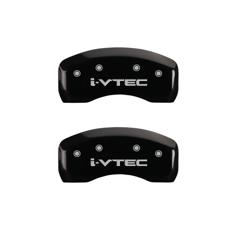 MGP 4 Caliper Covers Engraved Front & Rear i-Vtec Black finish silver ch MGP