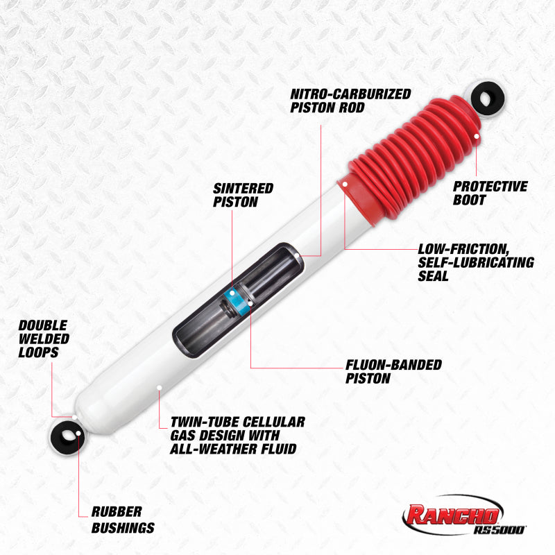 Rancho 00-05 Ford Excursion Front RS5000 Steering Stabilizer - eliteracefab.com