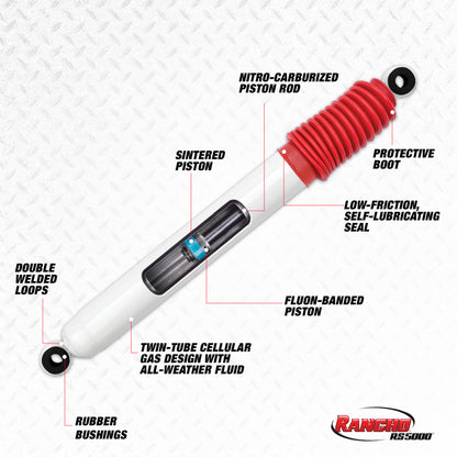 Rancho 00-01 Dodge Pickup / Ram 1500 1/2 Ton Front RS5000 Steering Stabilizer - eliteracefab.com