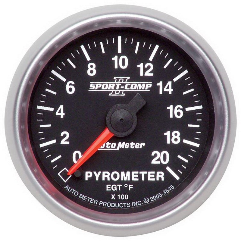 Autometer Sport-Comp II Full Sweep Electronic 52mm 0-2000 degree F Pyrometer Gauge 3645