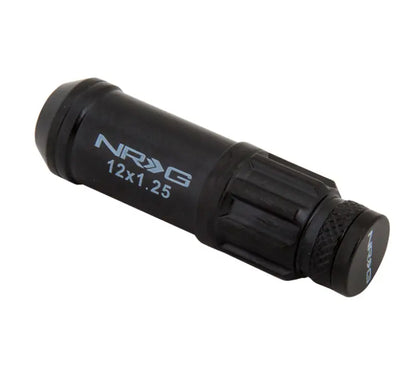 NRG 700 Series M12 X 1.25 Steel Lug Nut w/Dust Cap Cover Set 21 Pc w/Locks & Lock Socket - Black - eliteracefab.com