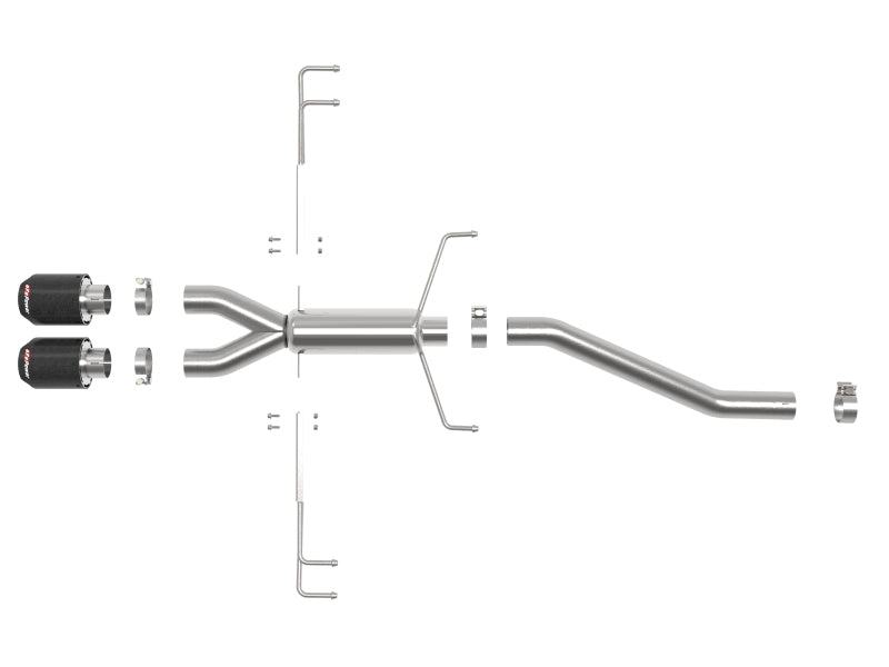 aFe Takeda 2.5in 304SS Axle-Back Exhaust System 17-19 Honda Civic Type R L4-2.0L (t) aFe