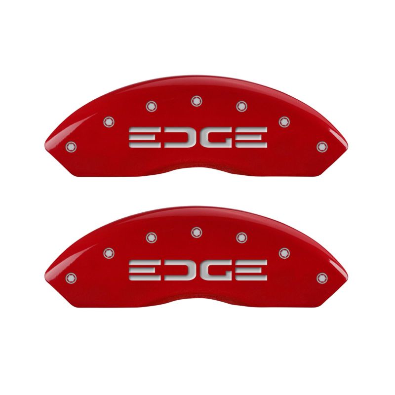 MGP 4 Caliper Covers Engraved Front & Rear Edge Red finish silver ch MGP