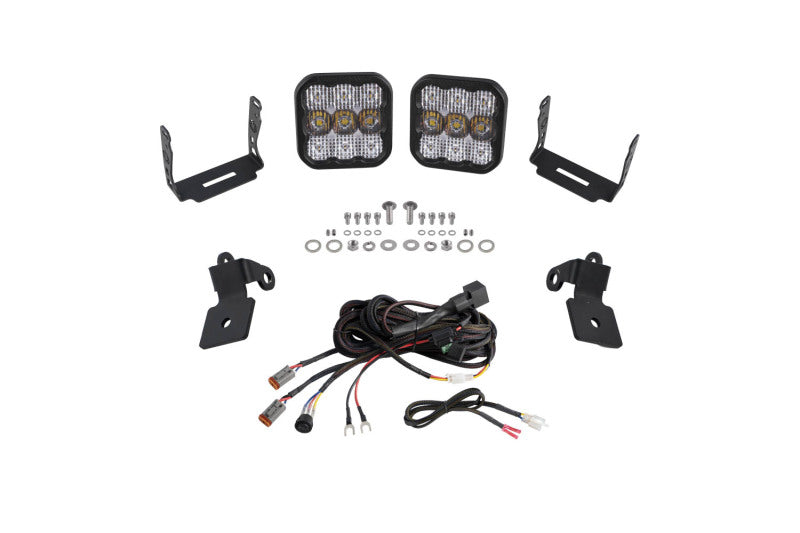 Diode Dynamics 20-Present Polaris RZR A-Pillar LED Pod Kit SS5 Sport - White Combo