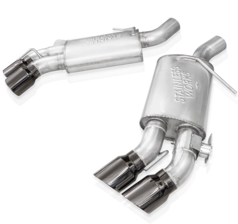 Stainless Works 16-21 Camaro SS 3in Original Factory Connect Axle Back w/Valve - 4in Quad Black Tips Stainless Works