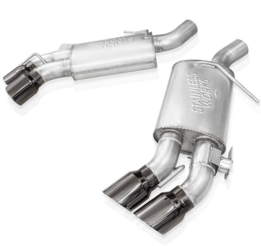 Stainless Works 16-21 Camaro SS 3in Original Factory Connect Axle Back w/Valve - 4in Quad Black Tips Stainless Works