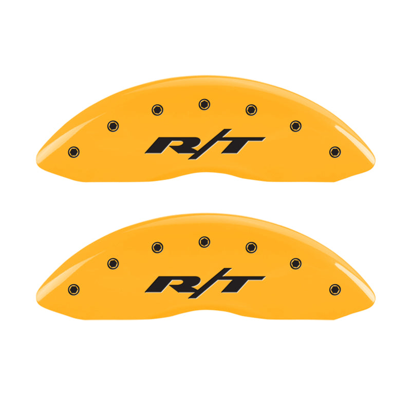 MGP 4 Caliper Covers Engraved Front & Rear RT Yellow finish black ch MGP