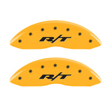 Load image into Gallery viewer, MGP 4 Caliper Covers Engraved Front &amp; Rear RT Yellow finish black ch MGP