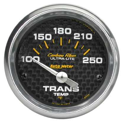 Autometer Carbon Fiber 52mm 100-250 Deg F Electronic Trans Temperature Gauge 4757