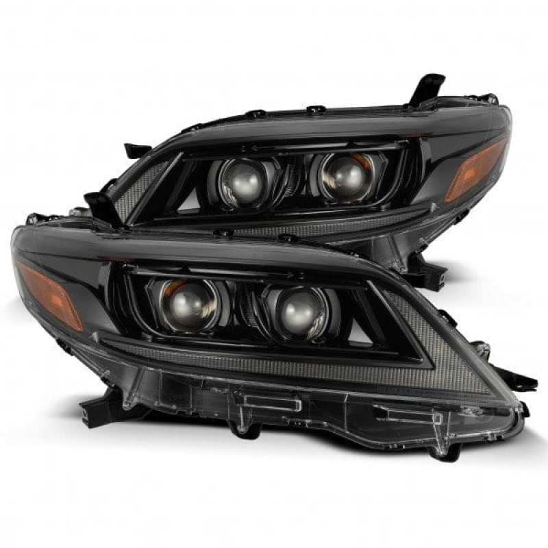 AlphaRex 880765 11-21 Toyota Sienna LUXX LED Proj Headlights Plank Style Alpha Black w/Seq Signal/DRL