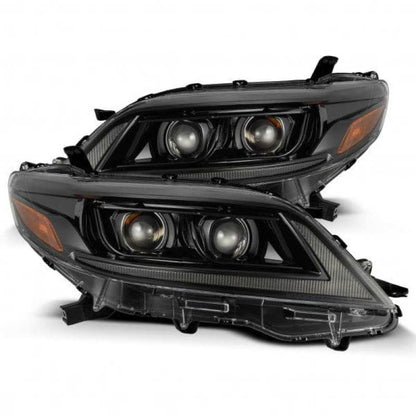 AlphaRex 880765 11-21 Toyota Sienna LUXX LED Proj Headlights Plank Style Alpha Black w/Seq Signal/DRL