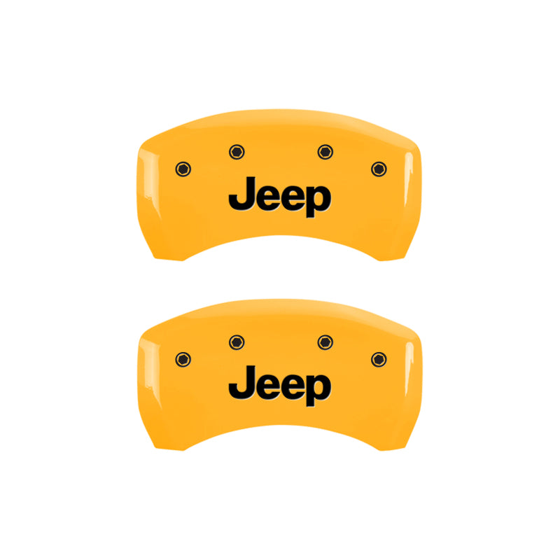 MGP 4 Caliper Covers Engraved Front & Rear JEEP Yellow finish black ch MGP