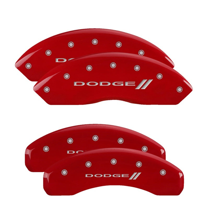 MGP Front set 2 Caliper Covers Engraved Front Bowtie Red finish silver ch MGP