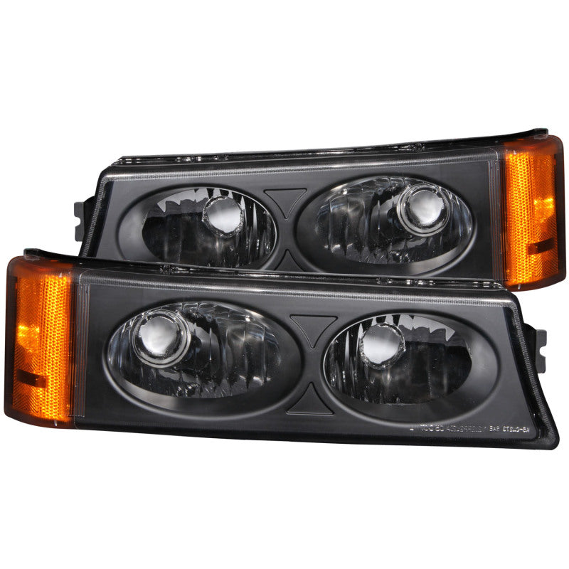 ANZO USA Chevrolet Silverado Euro Parking Lights Black; 2003-2006 - eliteracefab.com