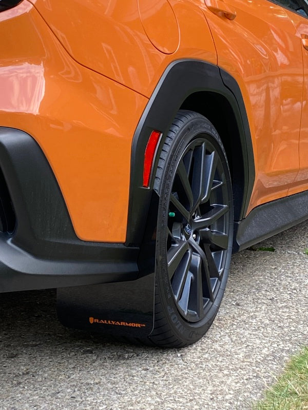 Rally Armor for Subaru 2022 WRX Black UR Mud Flap w/ Orange Logo - eliteracefab.com