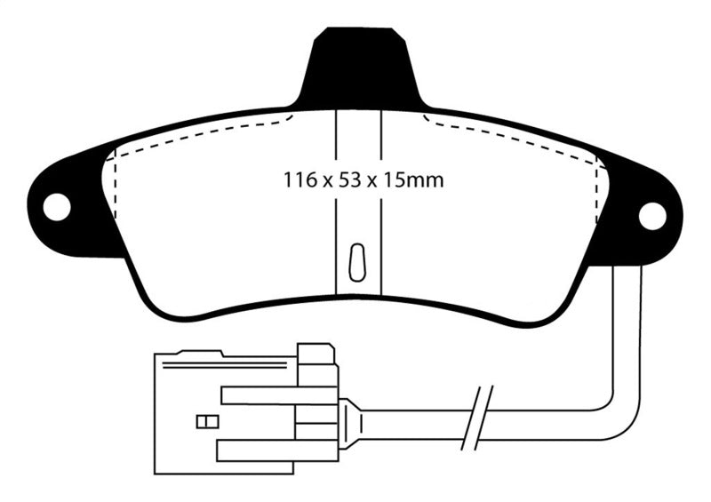 EBC 95-00 Ford Contour 2.0 Yellowstuff Rear Brake Pads - eliteracefab.com