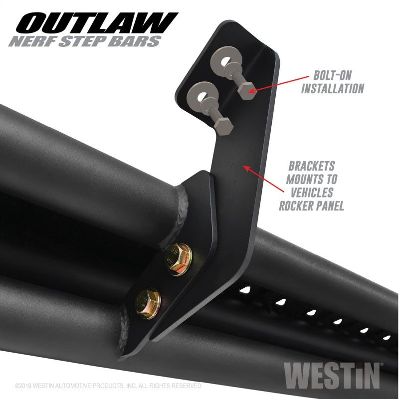 Westin 09-18 Dodge RAM 1500 Crew Cab Outlaw Nerf Step Bars - eliteracefab.com