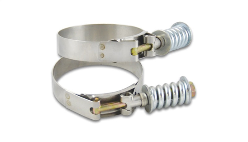 Vibrant SS T-Bolt Clamps Pack of 2 Size Range: 3.22in to 3.52in OD For use w/ 3in ID Coupling - eliteracefab.com