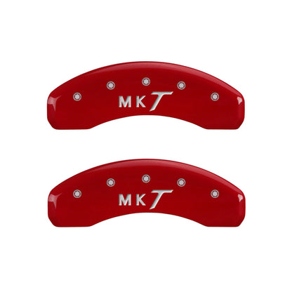 MGP 4 Caliper Covers Engraved Front Lincoln Engraved Rear MKT Red finish silver ch MGP