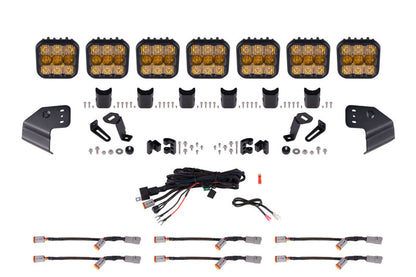 Diode Dynamics DD7233 yellow SS5 windshield light bar kit for 2021 and newer Ford Bronco