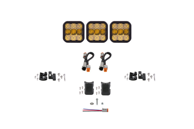 Diode Dynamics DD7239 SS5 18.5-inch three-pod yellow combo Pro LED light bar