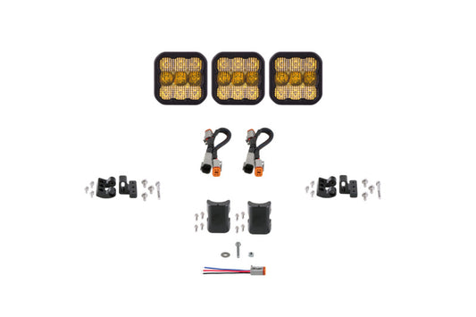 Diode Dynamics DD7239 SS5 18.5-inch three-pod yellow combo Pro LED light bar