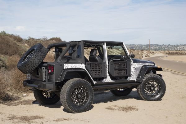 Rampage 2007-2018 Jeep Wrangler(JK) Unlimited 4-Door Trailview Tonneau Top - Black Diamond - eliteracefab.com