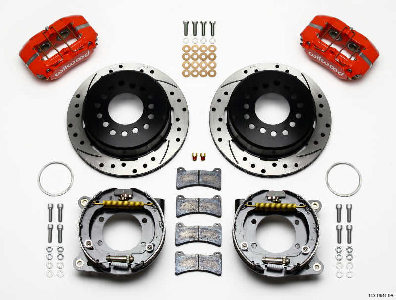 Wilwood Dynapro Low-Profile 11.00in P-Brake Kit Drill-Red AMC 71-74 2.60in Offset Wilwood