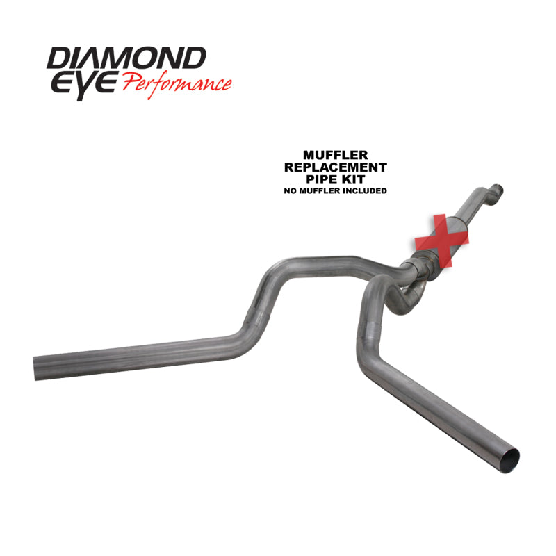 Diamond Eye KIT 4in CB MFLR RPLCMENT PIPE DUAL SS: 03-07 FORD 6.0L F250/F350 Diamond Eye Performance