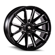 Load image into Gallery viewer, Mayhem 8109 Crossfire 22x9.5 / 6x135 BP / 25mm Offset / 87.1mm Hub Black w/ Milled Spokes Wheel