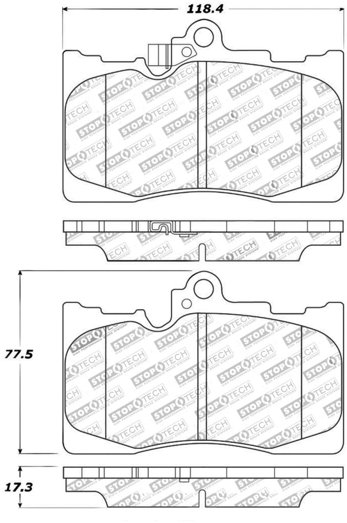 STOPTECH PERFORMANCE 06 LEXUS GS300/430 / 07-08 GS350 / 06-08 IS350 FRONT BRAKE PADS, 309.11180 - eliteracefab.com