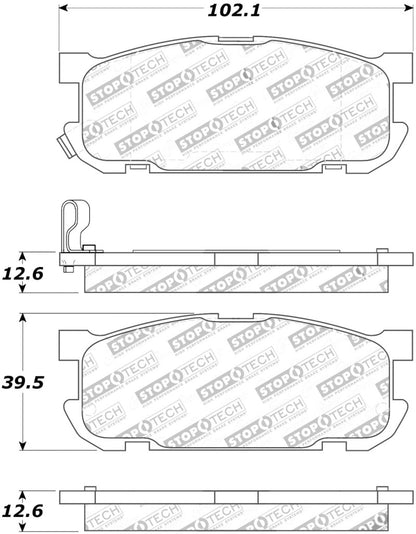 StopTech Premium Ceramic Rear Brake Pads - 308.08910 Stoptech