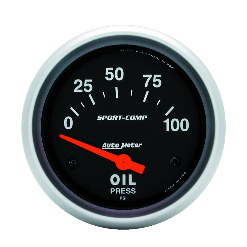 Autometer Sport-Comp 66.7mm 0-100 PSI Short Sweep Electronic Oil Pressure Gauge 3522