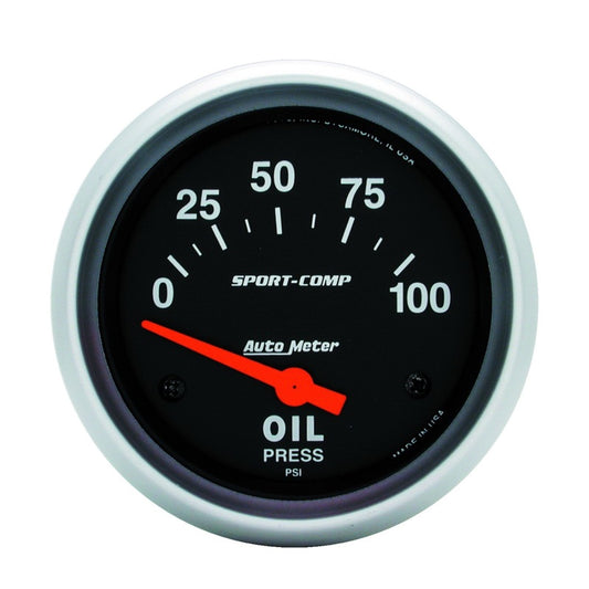Autometer Sport-Comp 66.7mm 0-100 PSI Short Sweep Electronic Oil Pressure Gauge 3522