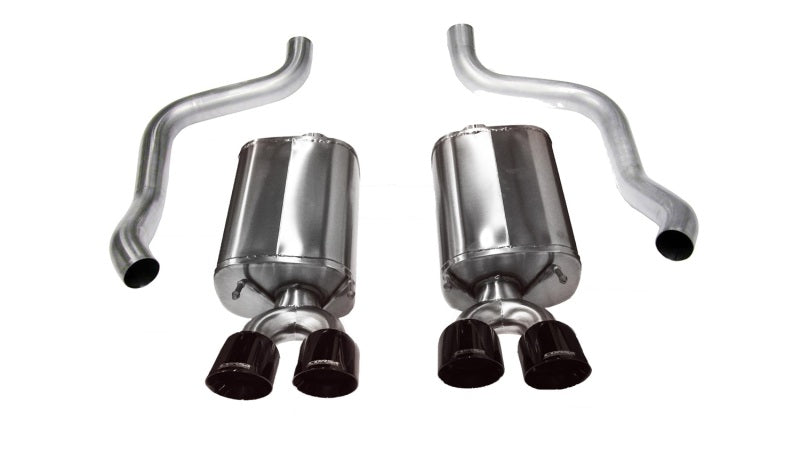 Corsa 09-13 Chevrolet Corvette C6 6.2L V8 Black Sport Axle-Back Exhaust - eliteracefab.com