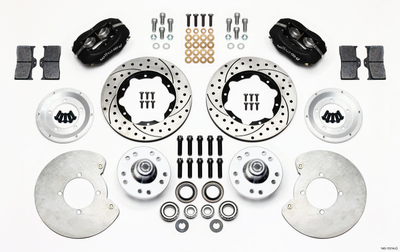 Wilwood Forged Dynalite Front Kit 11.00in Drilled 37-48 Ford Psgr. 360 Plate Mount Wilwood