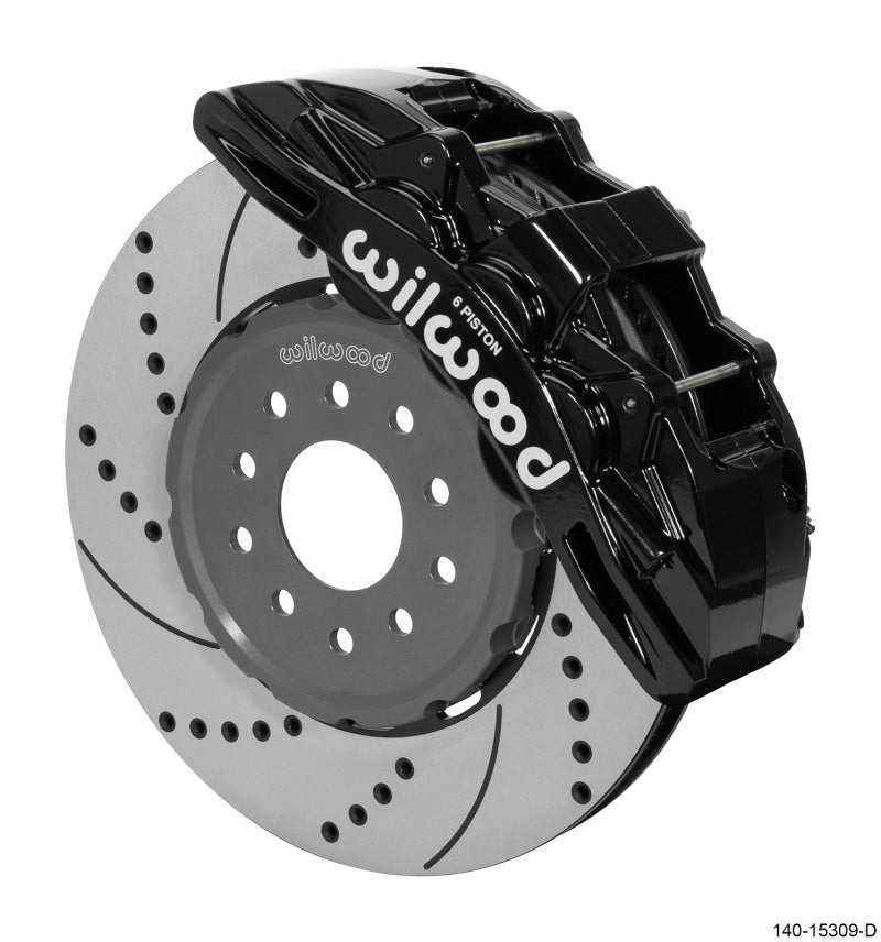 Wilwood SX6R Front Brake Kit 14in SRP Slotted/Drilled Black 05-13 Chevy Corvette Wilwood