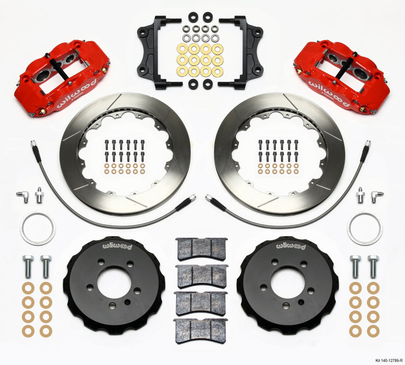 Wilwood Narrow Superlite 6R Front Hat Kit 12.88in Red 06-12 Volkswagen GTI w/ Lines - eliteracefab.com