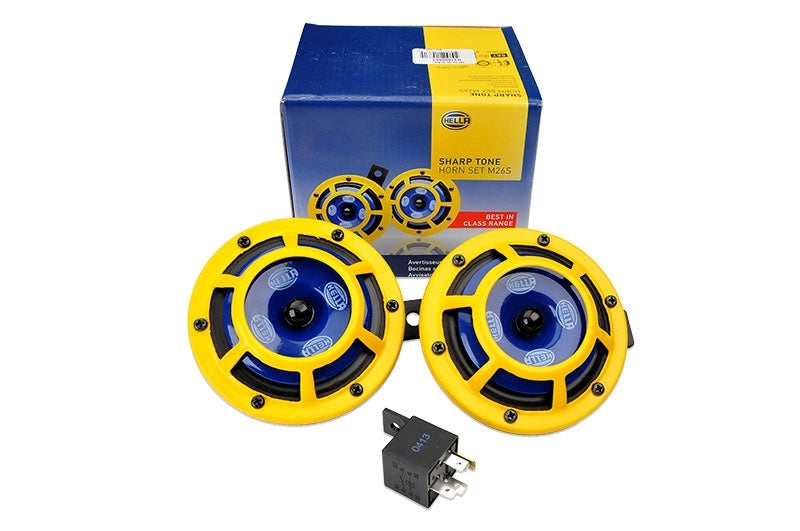 Hella Sharptone Horn Kit 12V 415/350Hz Yellow (3BB922000731 = H31000001) (Min Qty 360) - eliteracefab.com