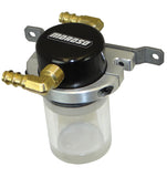 Moroso Universal Air/Oil Separator Catch Can - Small Body w/o Drain - Billet Alum - Blk/Clear Bottom