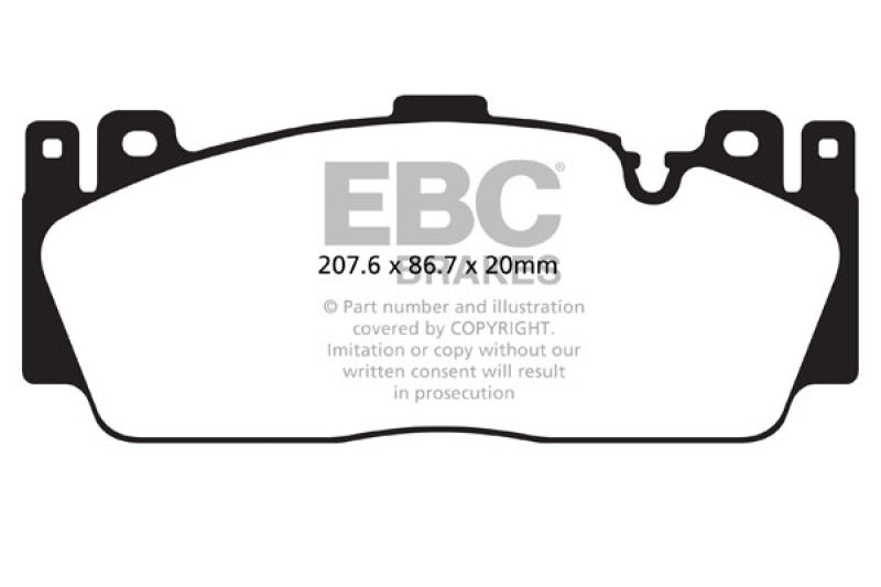 EBC 12+ BMW M5 4.4 Twin Turbo (F10) Redstuff Front Brake Pads - eliteracefab.com