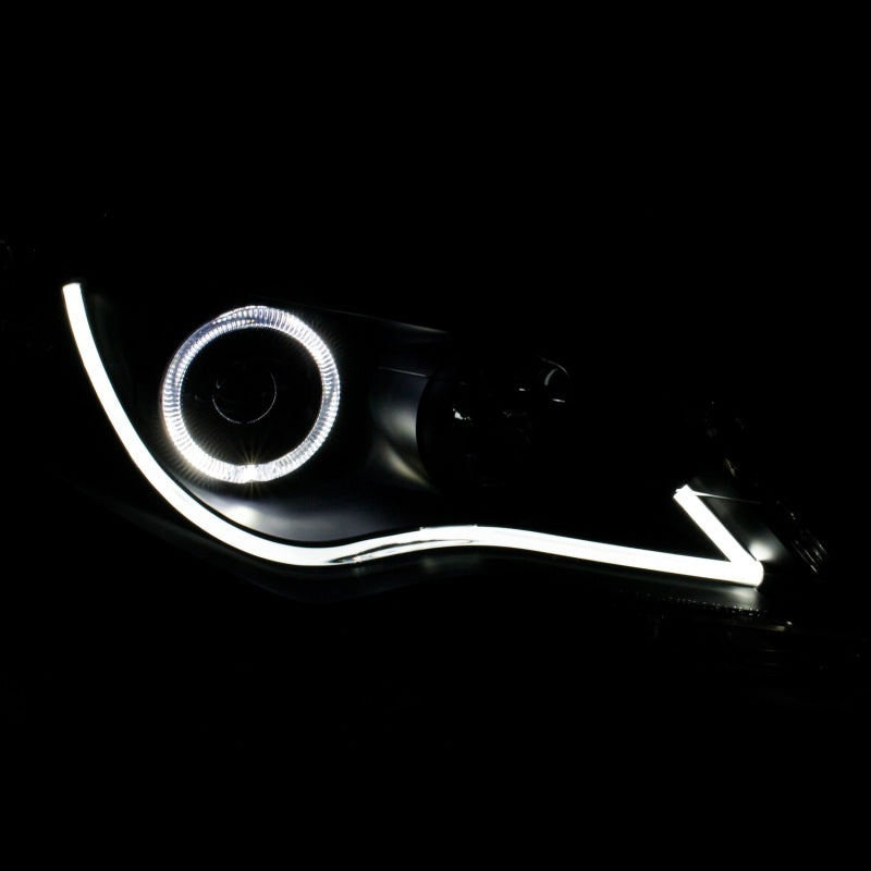 ANZO USA Toyota Camry Projector Headlights W/ Halo Black; 2012-2013 - eliteracefab.com