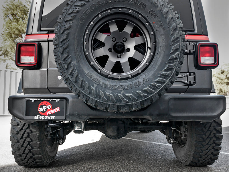 aFe MACH Force-Xp 2.5in 409SS Axle-Back Hi-Tuck Exh Sys w/ Pol Tip 18-20 Jeep Wrangler (JL) V6 3.6L aFe