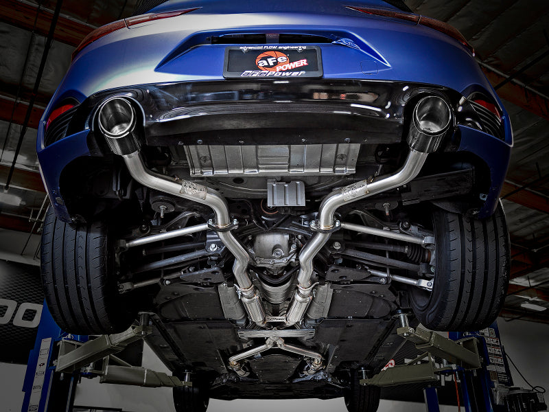 aFe POWER Takeda 2.5in 304 SS CB Exhaust w/ Carbon Fiber Tips 17-19 Infiniti Q60 V6-3.0L (tt) - eliteracefab.com