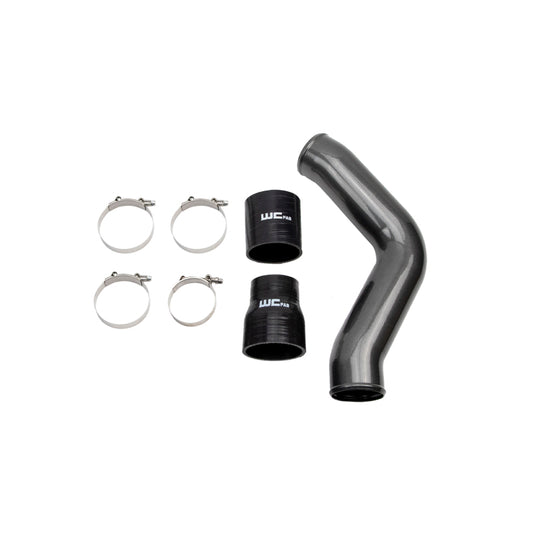 Wehrli 13-18 Cummins 6.7L Driver Side 3.5 in. Intercooler Pipe - WCFab Grey - WCF100434-GRY
