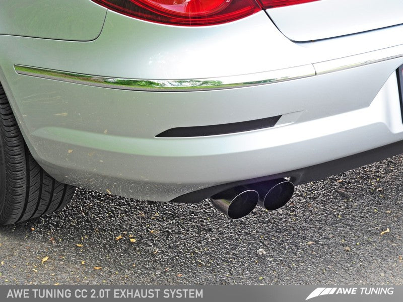 AWE Tuning VW CC 2.0T Touring Edition Performance Exhaust - Diamond Black Tips - eliteracefab.com